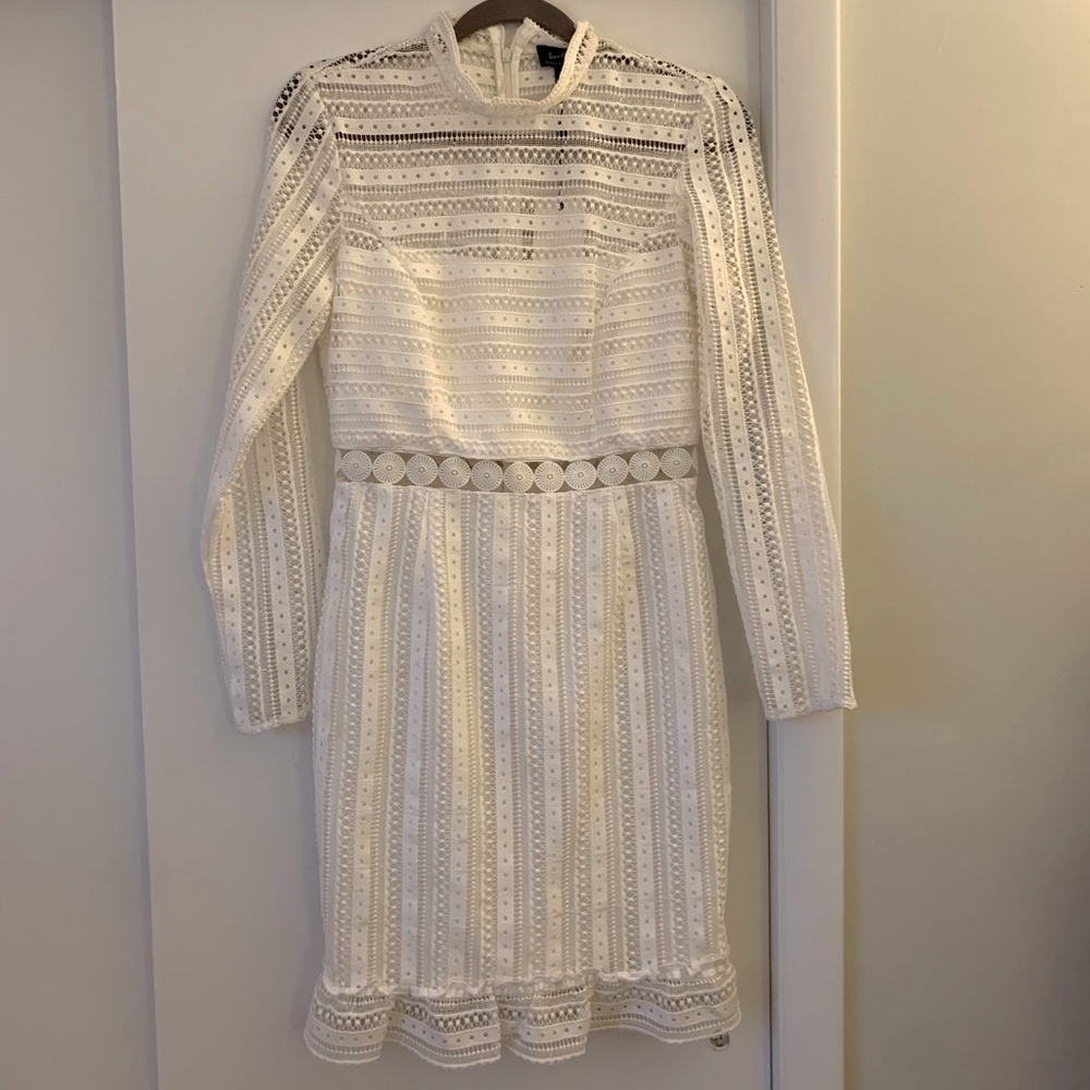 White lace Bardot dress